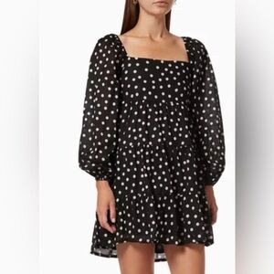 NWOT$219 FAITHFULL THE BRAND Dress US 4 MORISSA Mini Baby Doll Dress Square Neck